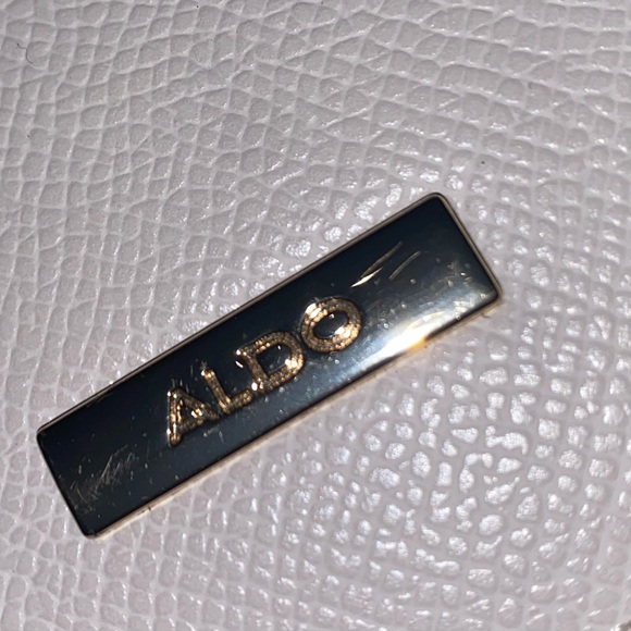 Aldo ANNIEBROOK Cream, tan and Snake Print Shoulder Bag. Elegant accent bow. - Picture 13 of 15